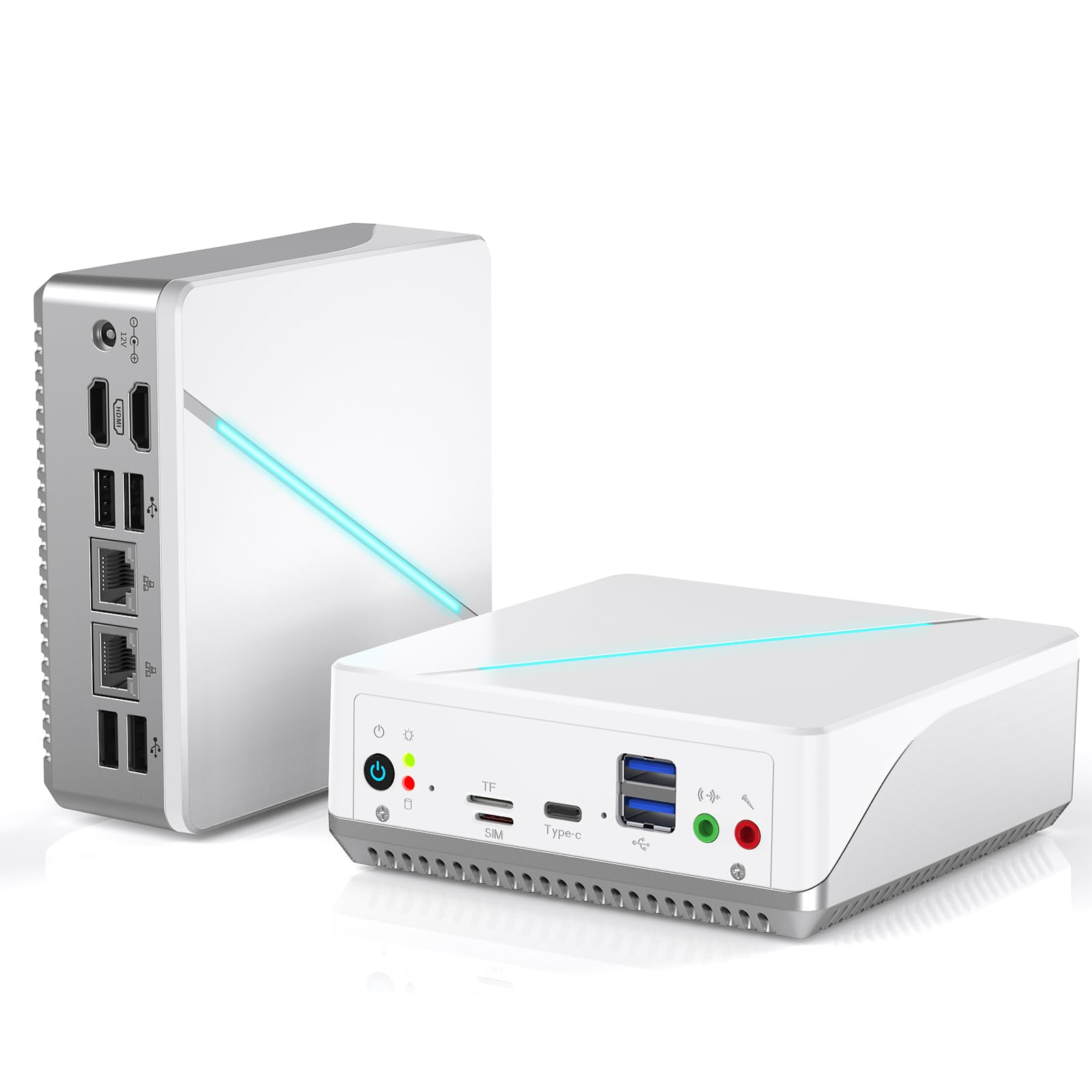 Mini PC Pocket PC Mini Desktop Compute Intel 12th Gen Alder Lake N100 Mini Desktop 16GB DDR5 RAM 512GB SATA3 M.2 SSD 4K Dual Display/2*HDMI/WiFi 6/BT5.2/Dual Gigabit Port for Home Office