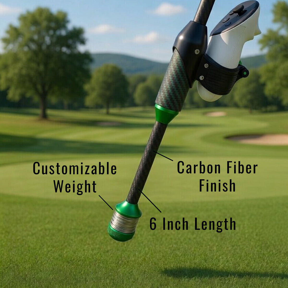 DriVR Elite Mini - Adjustable VR Weighted Golf Club Handle Accessory - Compatible with Quest 2, 3/3s, and Pro