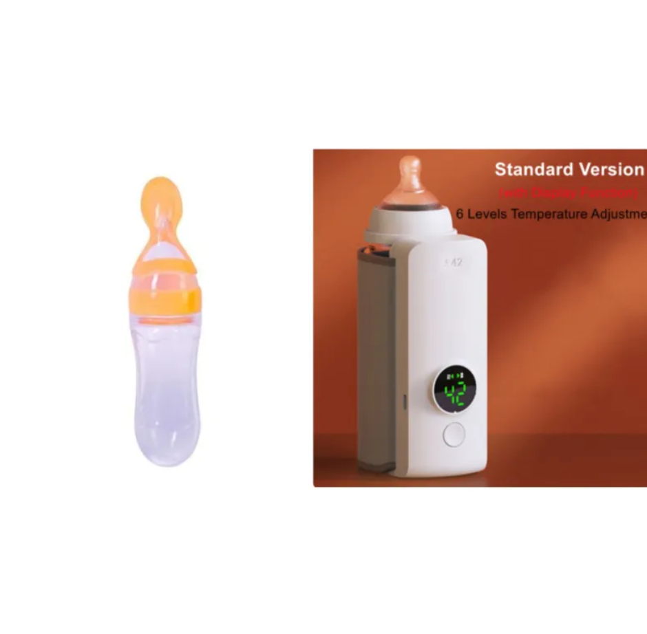 Wireless Baby Bottle Warmer with Digital Display โ USB Rechargeable 42ยฐC Milk Warmer