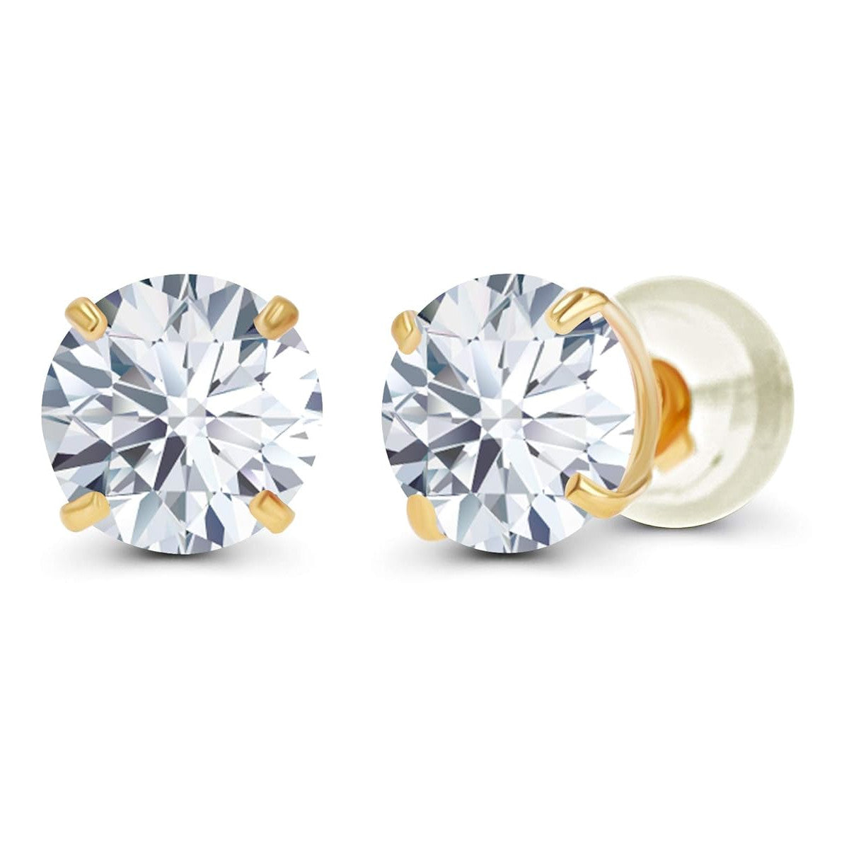 2.00 CTW AGI Certified Lab-Grown Diamond Stud Earrings in 14K Yellow Gold | G Color VS Clarity | USA Handcrafted Fine Jewelry