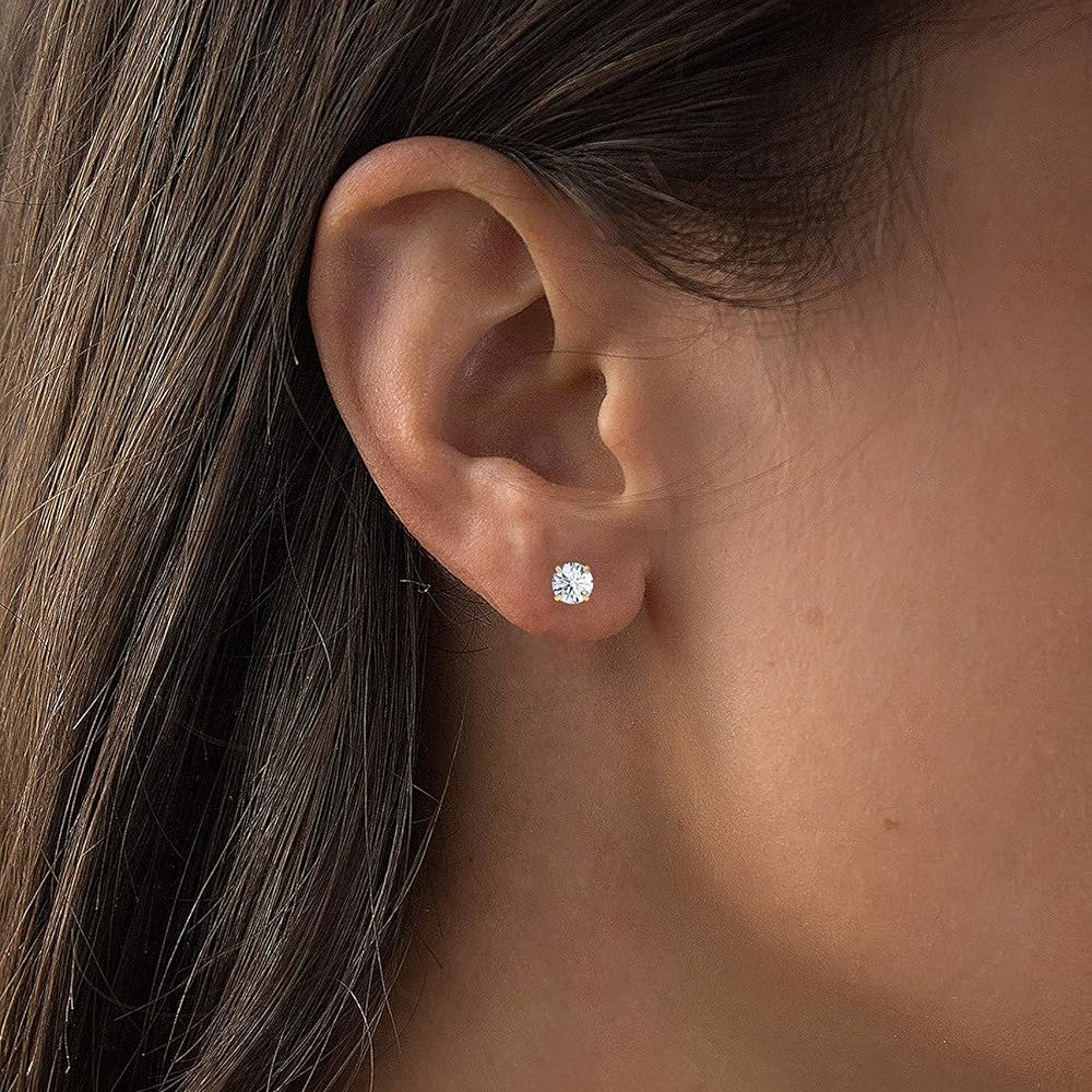 2.00 CTW AGI Certified Lab-Grown Diamond Stud Earrings in 14K Yellow Gold | G Color VS Clarity | USA Handcrafted Fine Jewelry