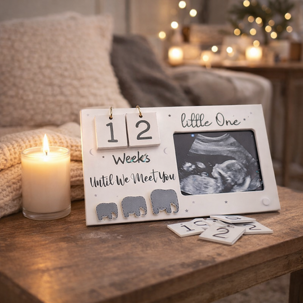 Pregnancy Ultrasound Frame with Week-by-Week Countdown – Baby Keepsake Gift for Expecting Moms