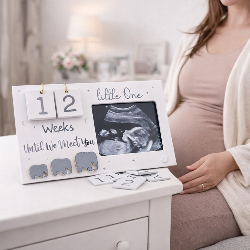 Pregnancy Ultrasound Frame with Week-by-Week Countdown – Baby Keepsake Gift for Expecting Moms