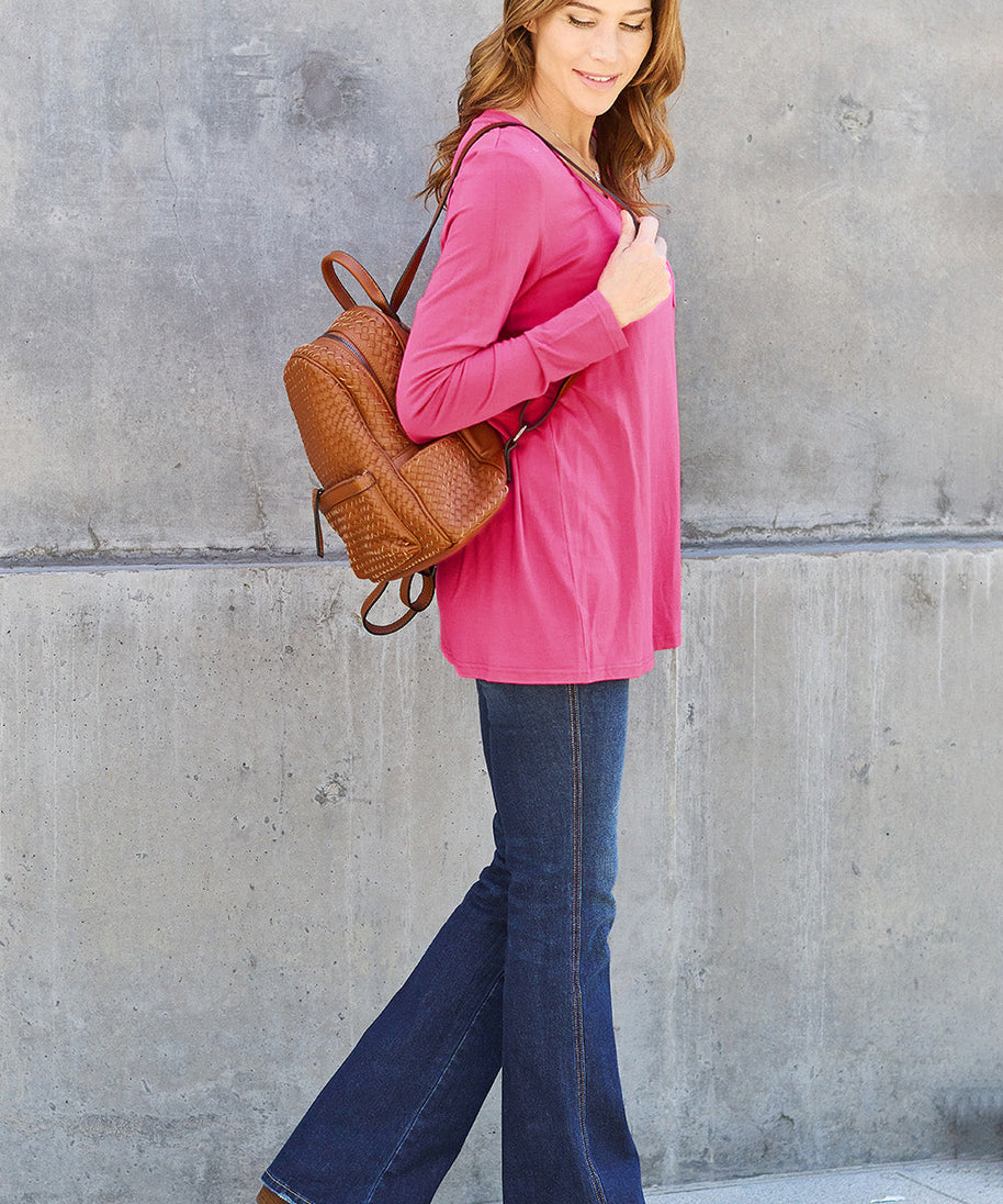 Basic Bae Full Size V-Neck Long Sleeve Top