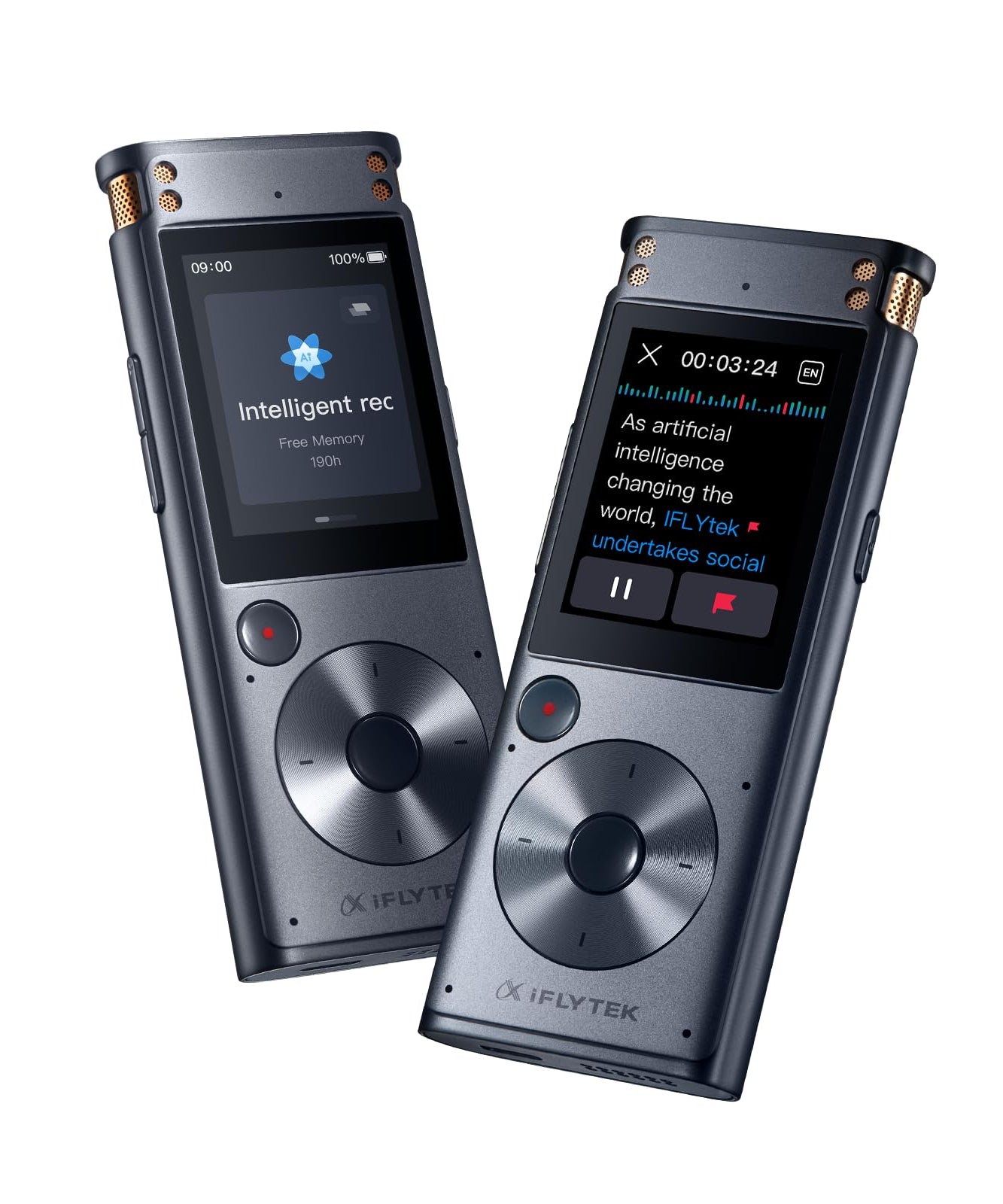 iFLYTEK Voice Recorder with Playback Digital Voice Recording Device with Transcription to Text 2-inch Touch Screen Recorder Audio Recorder Zoom Recorder Device for Lectures Conference Interview