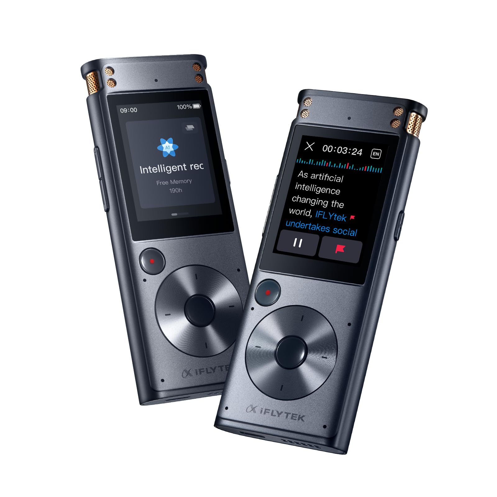 iFLYTEK Voice Recorder with Playback Digital Voice Recording Device with Transcription to Text 2-inch Touch Screen Recorder Audio Recorder Zoom Recorder Device for Lectures Conference Interview