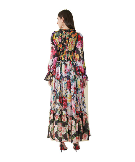 Floral Long Dress for Women - Princess Style Dress