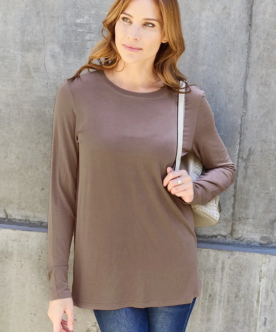 Basic Bae Full Size Round Neck Long Sleeve Top