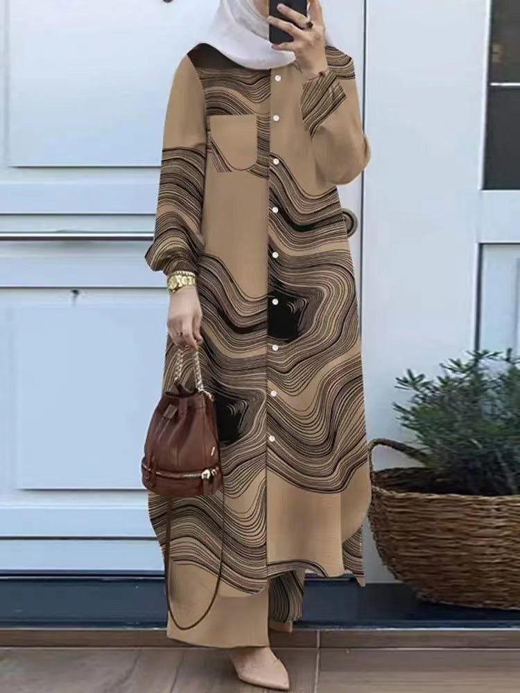 Muslim-Inspired Long Sleeve Shirt and Pants Set