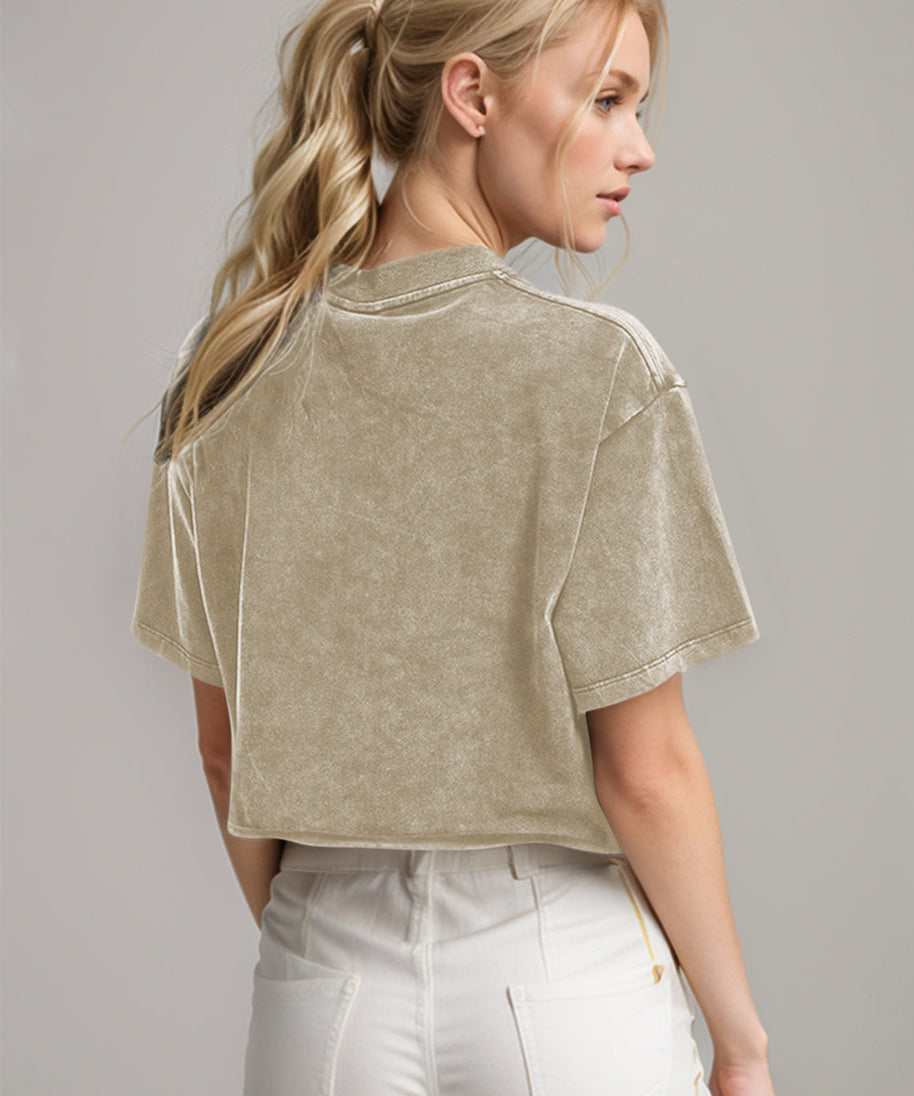 Basic Bae Round Neck Dropped Shoulder Short Sleeve T-Shirt