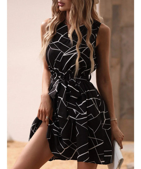 Printed Sleeveless Dress for Women