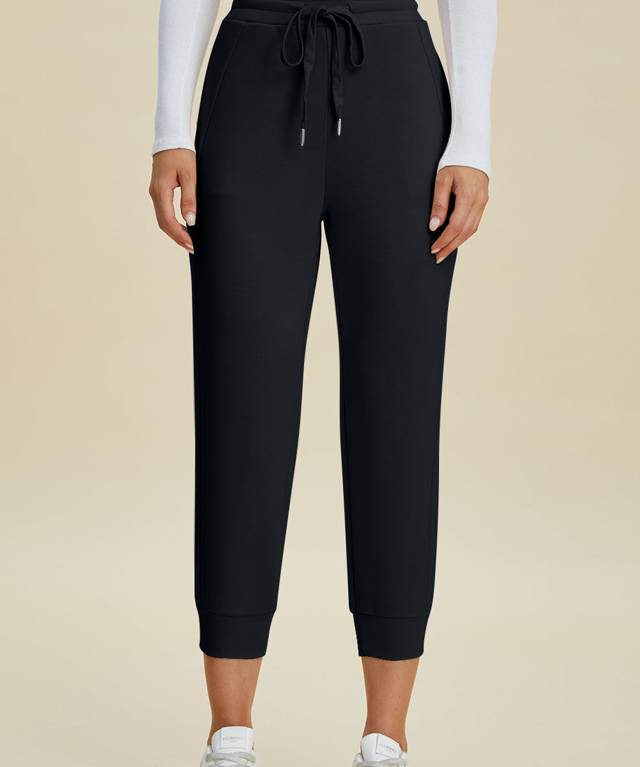 Basic Bae Full Size Air Scuba Drawstring High Waist Cropped Pants