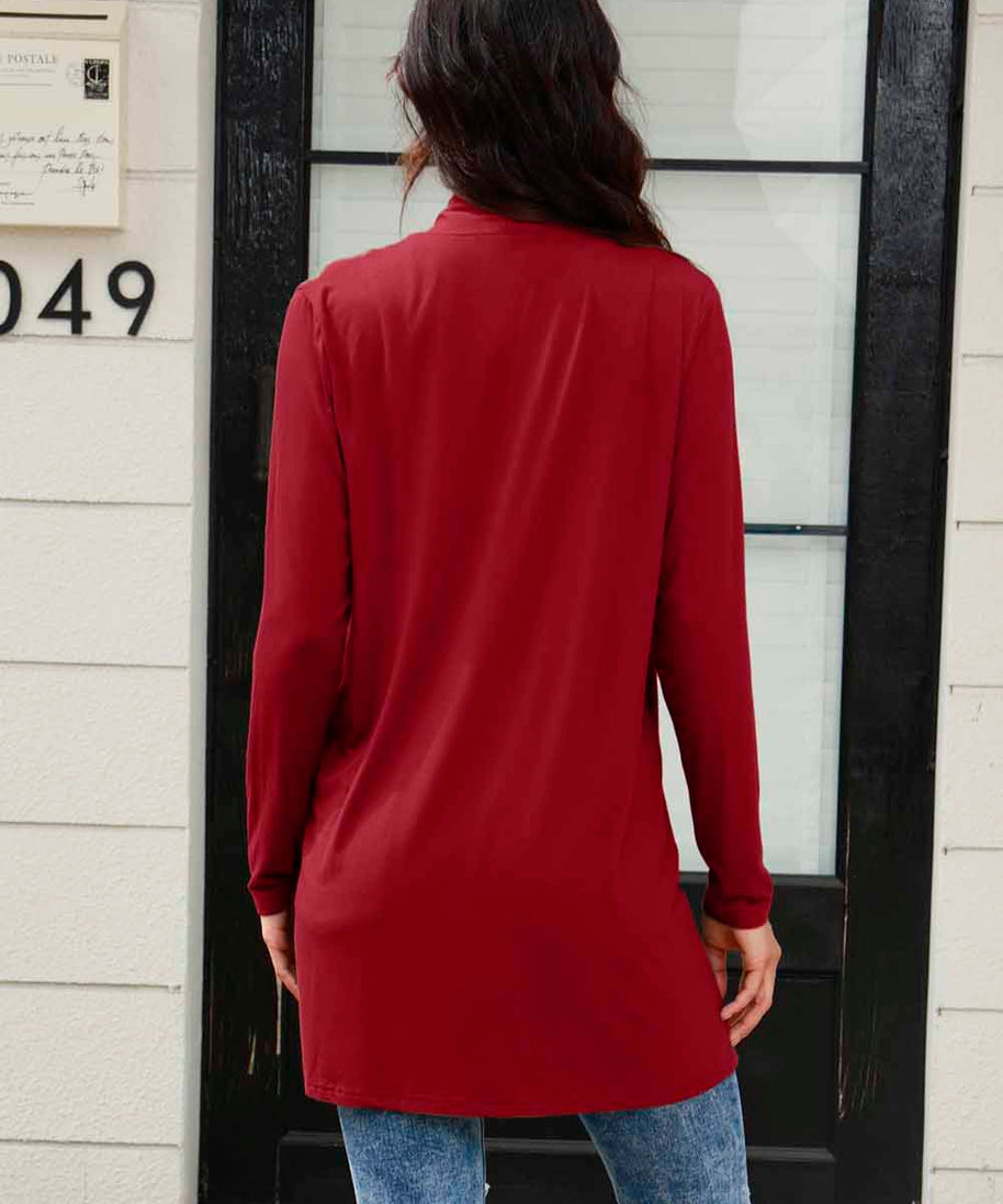 Basic Bae Full Size Open Front Long Sleeve Cardigan with Pockets