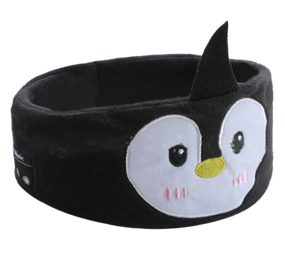 Bluetooth Sleep Mask Headphones – Animal Plush Headband with Built-In Wireless Speakers
