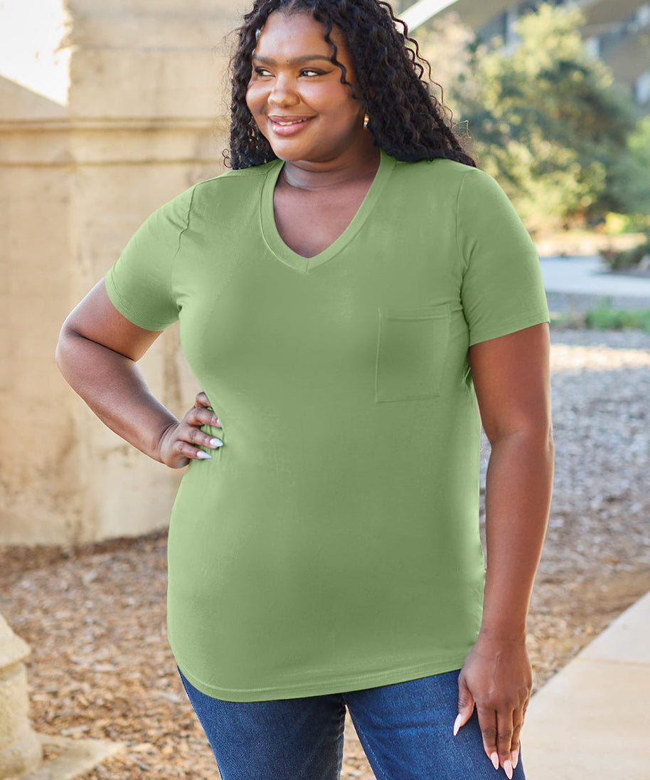Basic Bae Bamboo Full Size  V-Neck Short Sleeve T-Shirt