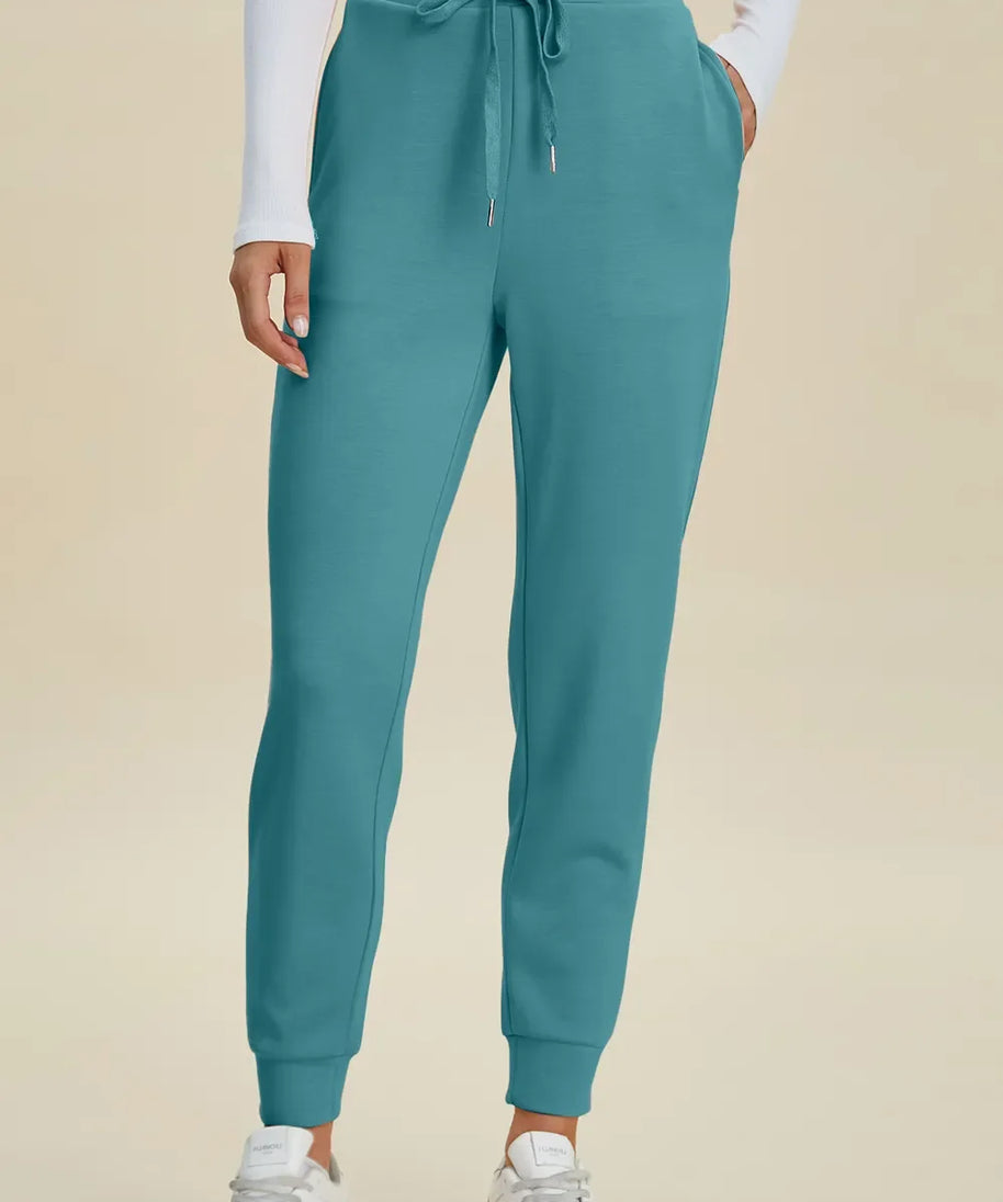 Basic Bae Full Size Air Scuba Drawstring High Waist Joggers