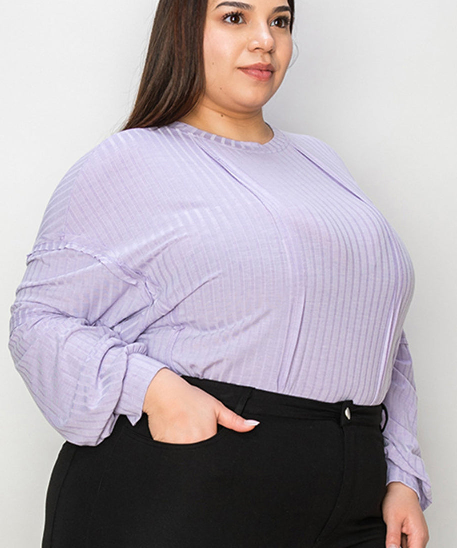 Basic Bae Full Size Ribbed Round Neck Long Sleeve T-Shirt
