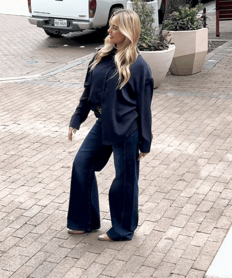 Kathryn Classic Button-Up, Navy