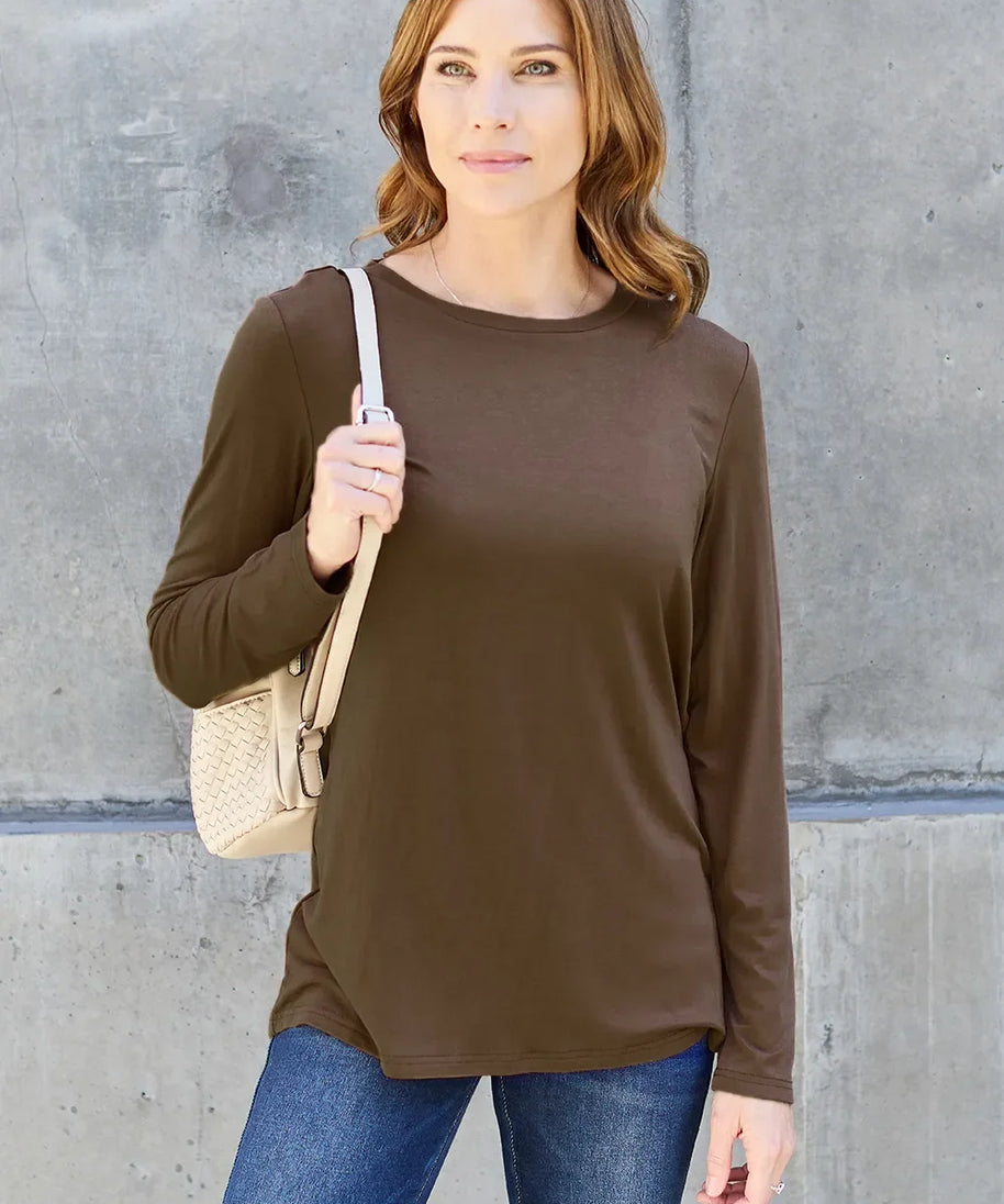 Basic Bae Full Size Round Neck Long Sleeve Top