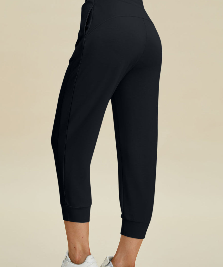 Basic Bae Full Size Air Scuba Drawstring High Waist Cropped Pants