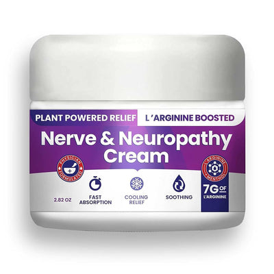Nerve & Neuropathy Relief Cream | L-Arginine + Arnica Formula for Feet, Hands & Legs – 2.82oz