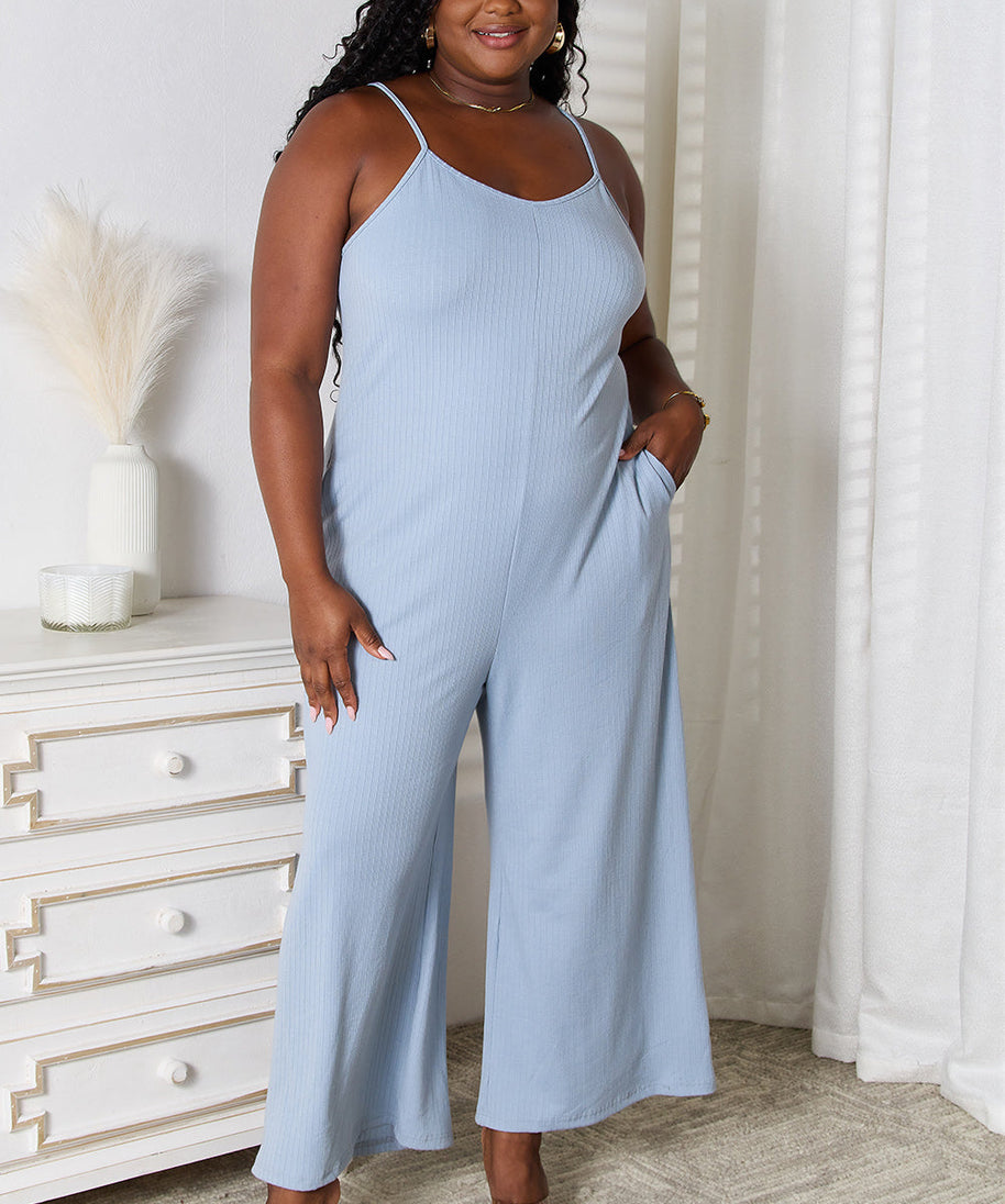 Basic Bae Full Size Spaghetti Strap V-Neck Jumpsuit