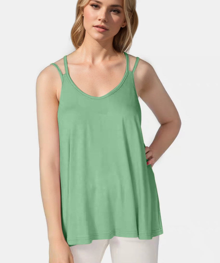 Basic Bae Bamboo Scoop Neck Double Spaghetti Straps Cami