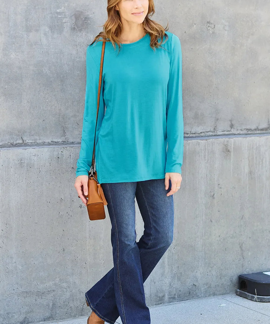 Basic Bae Full Size Round Neck Long Sleeve Top