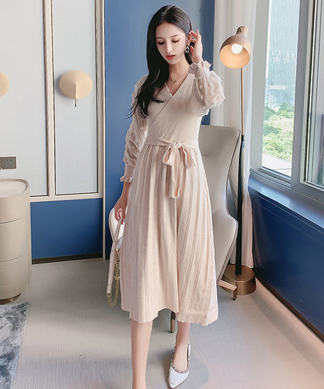Elegant Women's Knitted Dress Sweater Dress