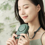 Leafless Hanging Neck Fan with Digital Display – Silent Portable USB Fan