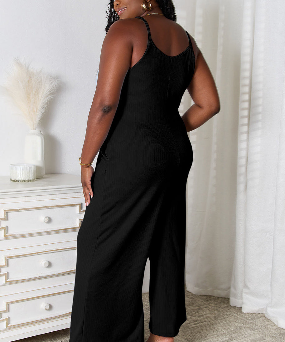 Basic Bae Full Size Spaghetti Strap V-Neck Jumpsuit