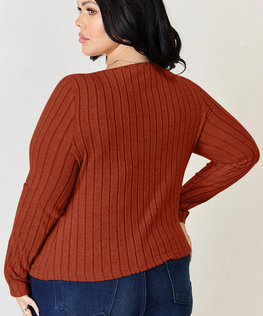 Basic Bae Full Size Ribbed Long Sleeve T-Shirt