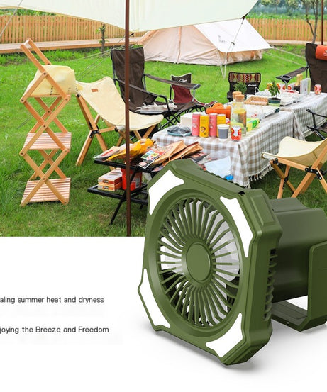 Portable Camping Fan and Lantern with Power Bank