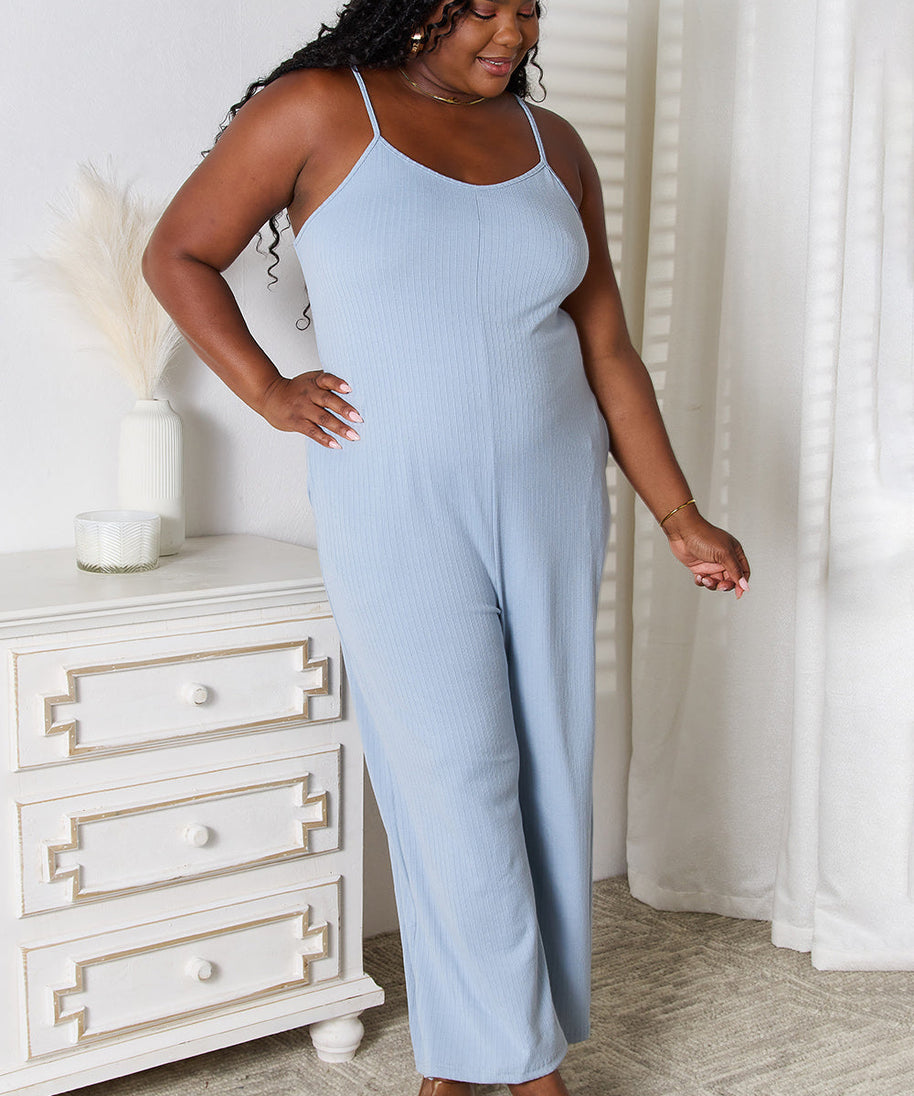 Basic Bae Full Size Spaghetti Strap V-Neck Jumpsuit