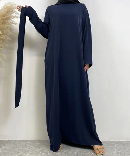 Women's Lace Up Pocket Muslim Dress