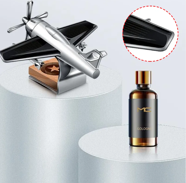 Solar Airplane Car Perfume Ornament – Moving Dashboard Decor