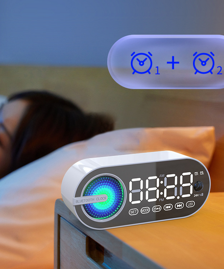 Bluetooth Alarm Clock Speaker with FM Subwoofer Portable