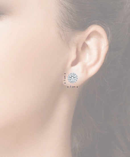 2 CTW AGI Certified Lab Grown Diamond Halo Earrings in 14K White Gold