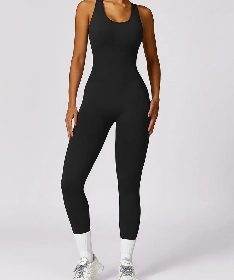Basic Bae Sleeveless Cutout Racerback Active Jumpsuit