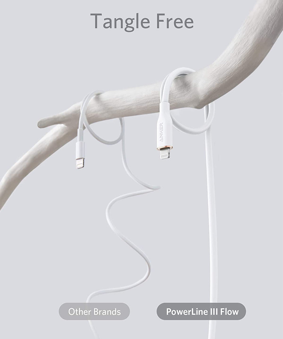 Anker <b>641</b> USB-C to Lightning Cable (Flow, 3 ft Silicone)
