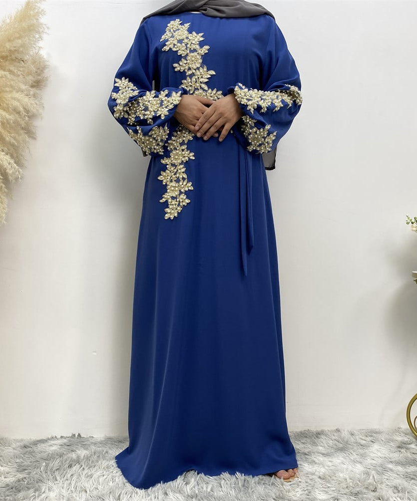 Muslim Dress with Fashion Lace and Beaded Design