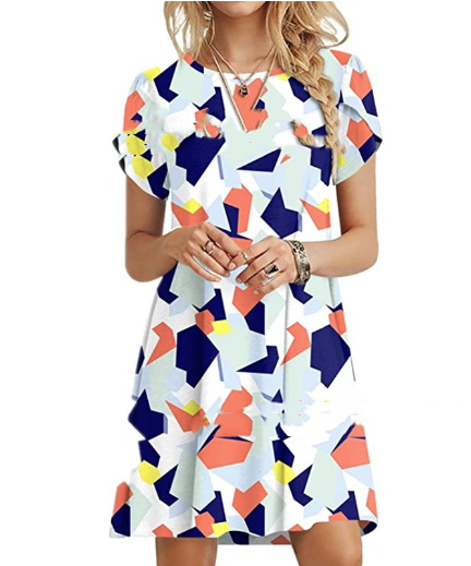 Printed Pocket Dress for Women
