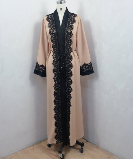 Muslim Women's Lace Dress and Cardigan Robe