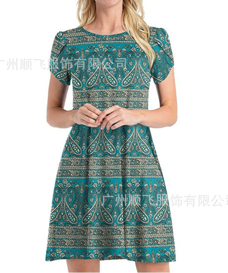 Printed Pocket Dress for Women