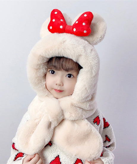 Thick Warm Children's Scarves and Hats with Cute Designs