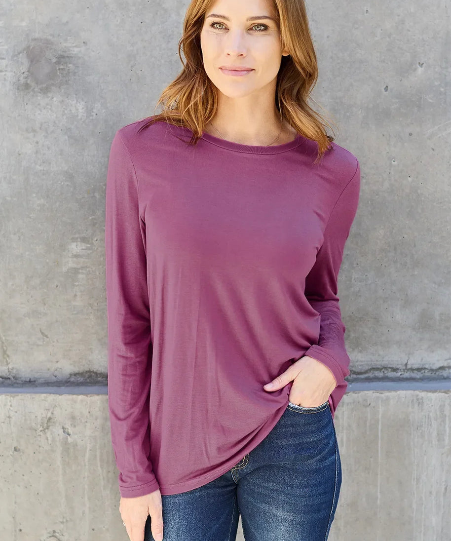 Basic Bae Full Size Round Neck Long Sleeve Top
