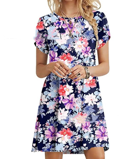 Printed Pocket Dress for Women