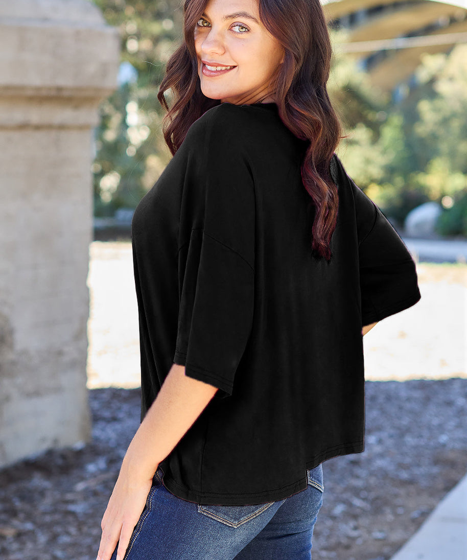 Basic Bae Bamboo Full Size Round Neck Drop Shoulder T-Shirt