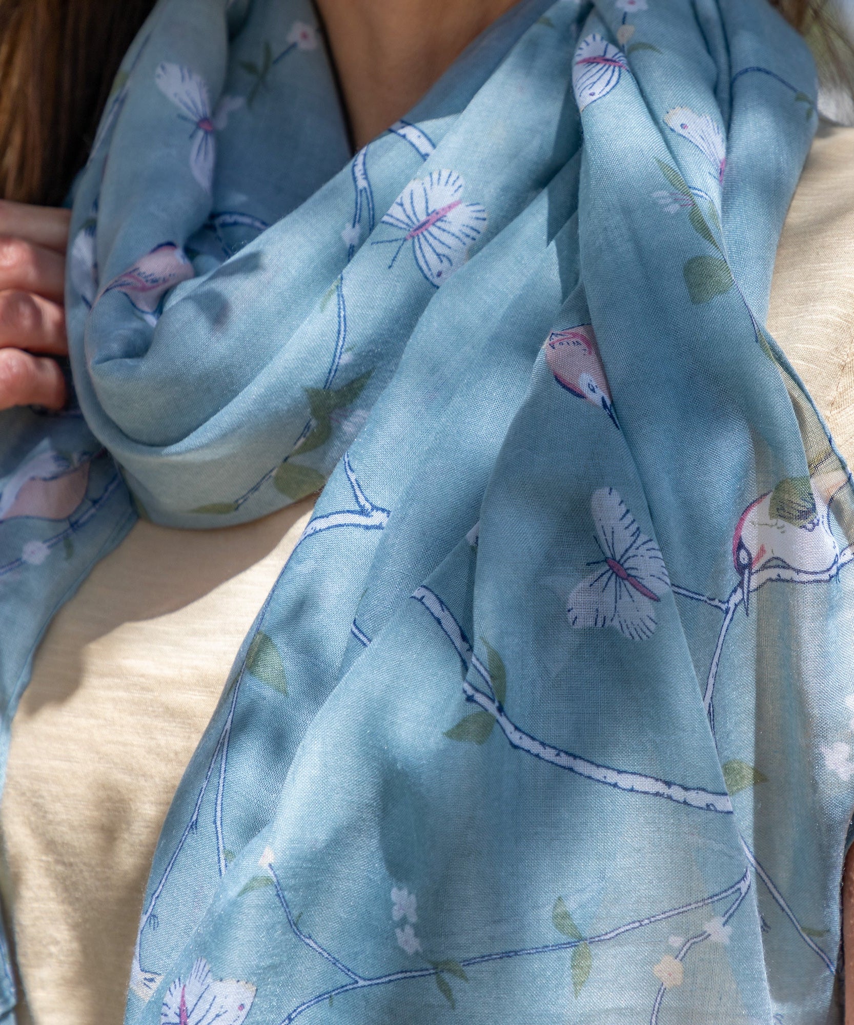 Lovely Birds & Butterflies Scarf