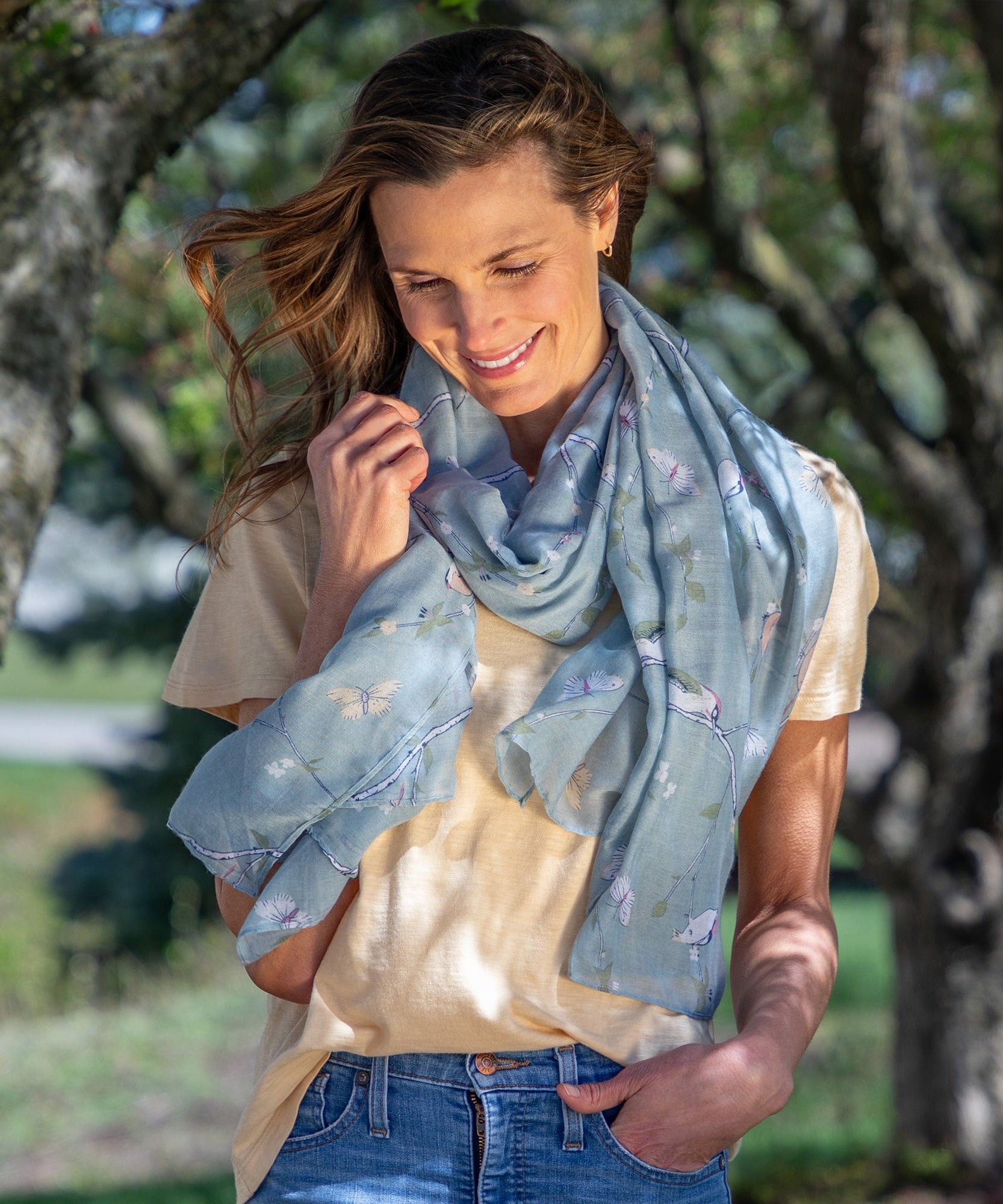 Lovely Birds & Butterflies Scarf
